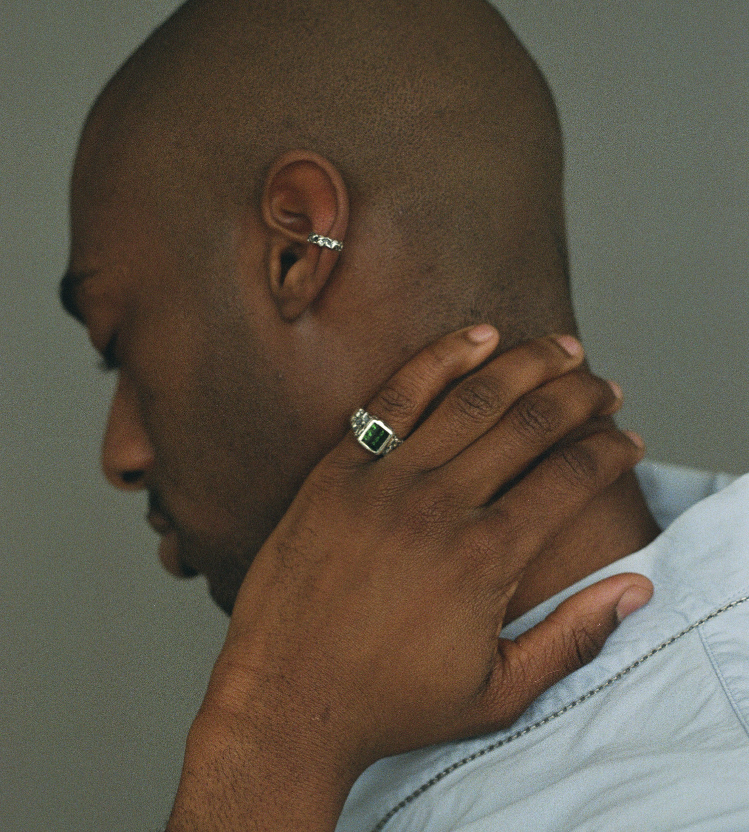 Sterling silver ring with zigzag cut tourmaline.