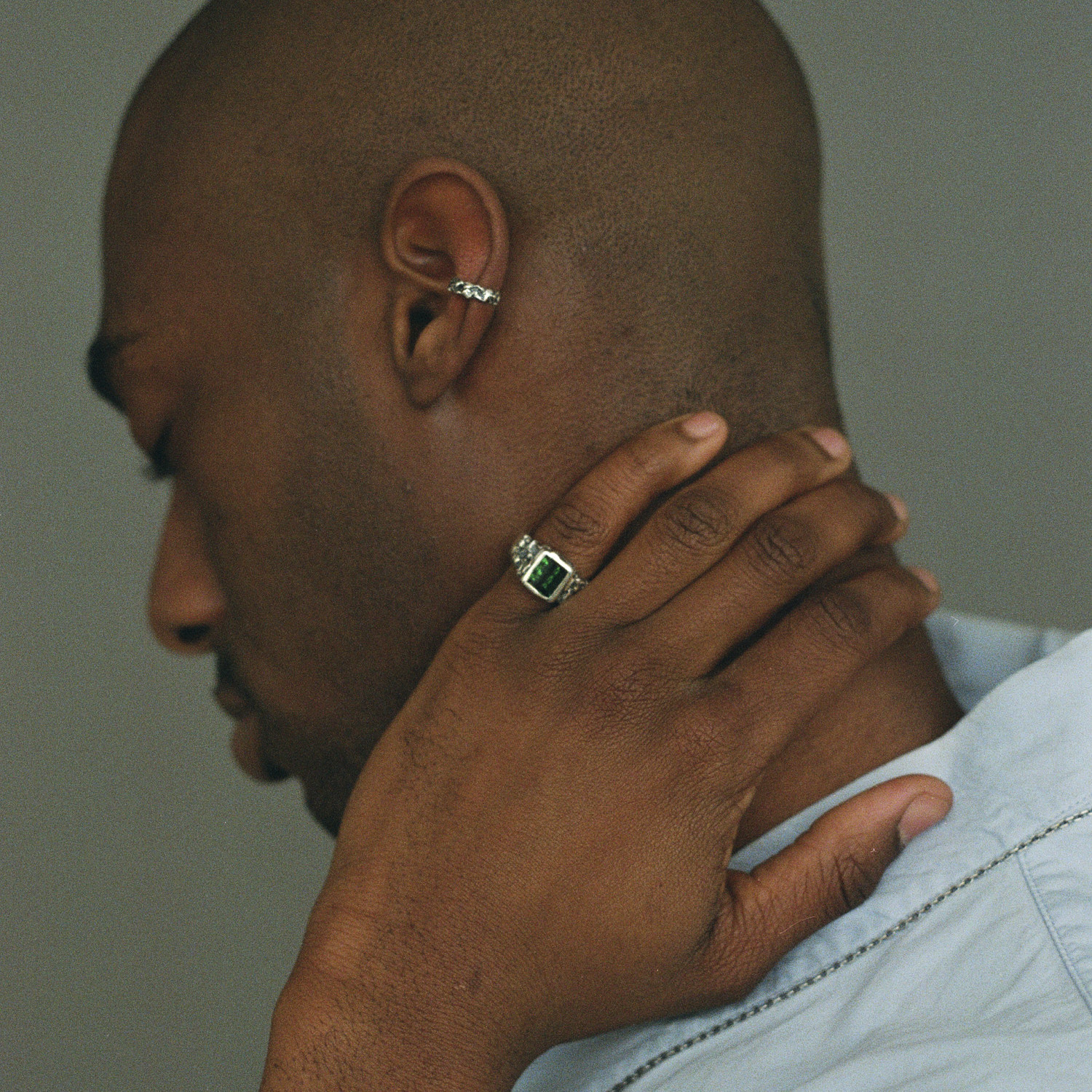 Sterling silver ring with zigzag cut tourmaline.